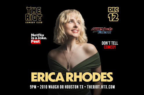 Erica Rhodes (Americas Got Talent, Don’t Tell Comedy, Netflix is a Joke Fest) Headlines The Riot Comedy Club