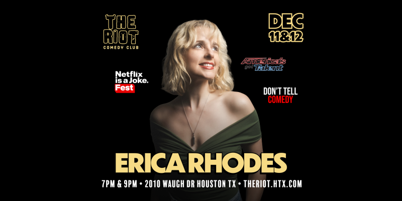 Erica Rhodes (Americas Got Talent, Don’t Tell Comedy, Netflix is a Joke Fest) Headlines The Riot Comedy Club